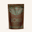 A 1.32ox packet of Azomalli Peppermint Brew Cacao tea, dark brown with green text and animal imagery.

Text reads: 
Azomalli
Cacao Tea
Peppermint Brew
A harmonious blend with the warmth of cocoa shells and invigorating mint.